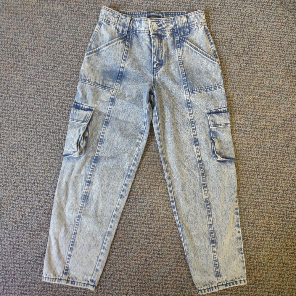 Wild Fable Acid Washed Cargo Jeans Size 8